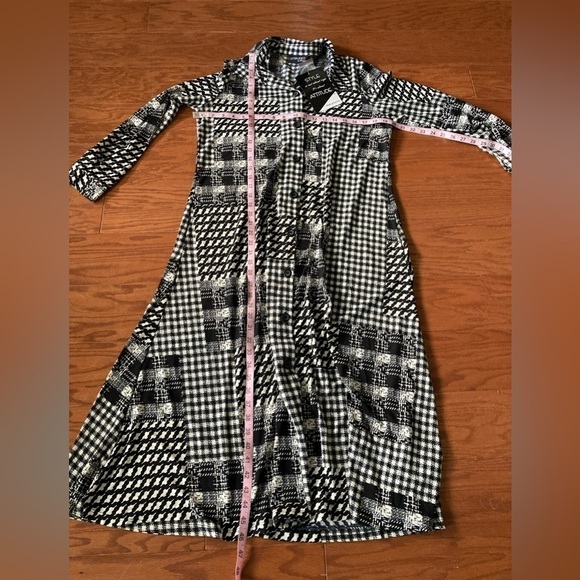 Attitudes by Renee Women's Petite Dress PM Midi Black Button Down NWT - Picture 11 of 12